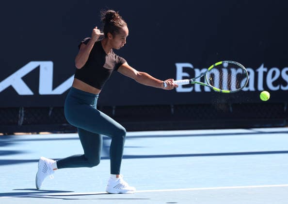 January 17, 2026, Melbourne, Victoria, Australia: LEYLA FERNANDEZ of Canada during the practise session before Australian Open, Melbourne, Australia. Melbourne Australia - ZUMAc278 20260117_zsp_c278_020 Copyright: xMarcinxCholewinskix