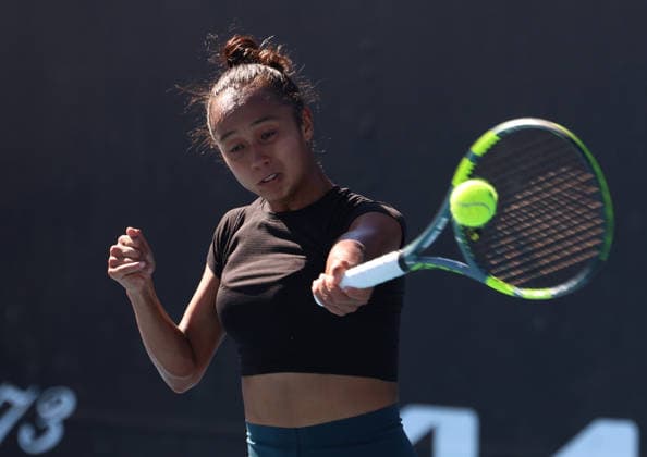 January 17, 2026, Melbourne, Victoria, Australia: LEYLA FERNANDEZ of Canada during the practise session before Australian Open, Melbourne, Australia. Melbourne Australia - ZUMAc278 20260117_zsp_c278_027 Copyright: xMarcinxCholewinskix