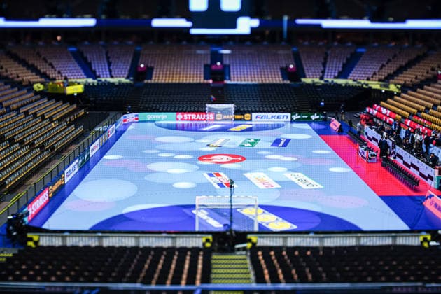 Uebersicht Jyske Bank Boxen, Themenfoto, Themenbild, Symbolfoto, Symbolbild, Stockfoto, Tilt-Shift DEN, Portugal vs. Rumaenien, Handball, EHF Europameisterschaft 2026, Gruppe B, Spieltag 1, 16.01.2026 DEN, Portugal vs. Rumaenien, Handball, EHF Europameisterschaft 2026, Gruppe B, Spieltag 1, 16.01.2026 Herning Copyright: xEibner-Pressefoto MarcelxvonxFehrnx EP_MFN