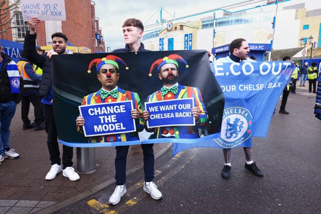 Chelsea v Brentford, English Premier League, Stamford Bridge, London, UK - 17 01 2026 Chelsea Supporters staged a protest against the Chelsea Board ahead of the Premier League Home game against Brentford at stamford Bridge London Stamford Bridge London GBR, UK NEWSPAPERS OUT Copyright: xMarkxGreenwoodx
