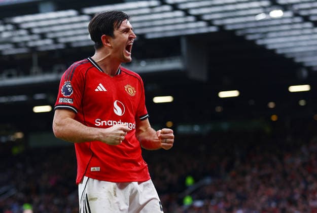 Harry Maguire of Manchester United, ManU celebrates Manchester United v Manchester City, Premier League, Football, Old Trafford, Manchester, UK - 17 Jan 2026Manchester Old Trafford United Kingdom EDITORIAL USE ONLY No use with unauthorised audio, video, data, fixture lists, club league logos or live services. Online in-match use limited to 120 images, no video emulation. No use in betting, games or single club league player publications.  Copyright: xMattxWest Shutterstockx 16347907bi