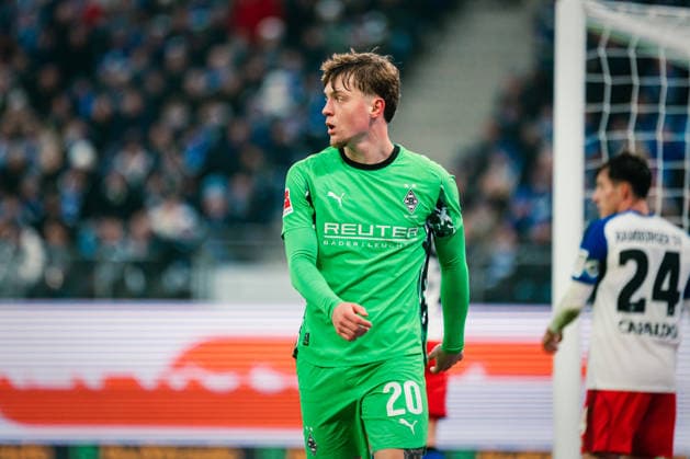 1. Bundesliga: Hamburger SV vs. Borussia Mönchengladbach, 17.01.2026 Luca Netz (Borussia Mönchengladbach, 20); Fußball, 18. Spieltag, 1. Bundesliga: Hamburger SV vs. Borussia Mönchengladbach am 17.01.2026 im Volksparkstadion, Hamburg DFL REGULATIONS PROHIBIT ANY USE OF PHOTOGRAPHS AS IMAGE SEQUENCES AND OR QUASI-VIDEO. Copyright: xBEAUTIFULxSPORTS Tonhäuserx