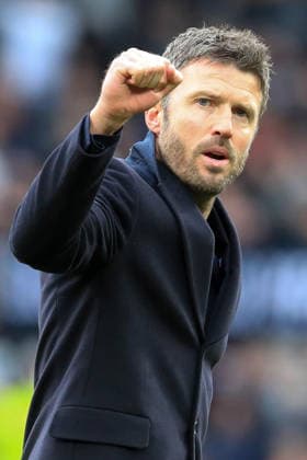 17th January 2026; Old Trafford, Manchester, England; Premier League Football, Manchester United, ManU versus Manchester City; Manchester United manager Michael Carrick celebrates at full time  DavidxBlunsden