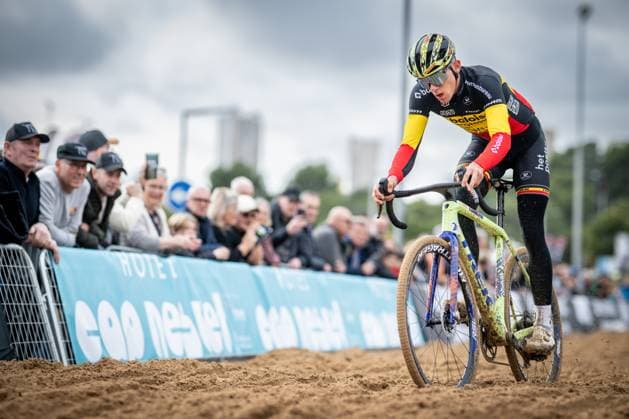 Belgian Thibau Nys pictured in action during a training session before the cyclocross cycling event in Benidorm, Spain, Saturday 17 January 2026, stage 10 12 in the UCI World Cup competition. DAVIDxPINTENS  x156621209x