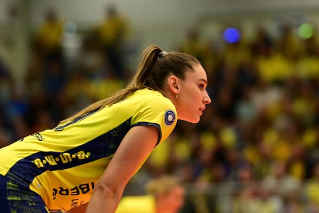 Volleyball I Frauen I Saison 2025-2026 I Bundesliga I 12. Spieltag I ETV Hamburger Volksbank Volleys - SSC Palmberg Schwerin I 17.01.2026 Anna Artyshuk (19, SSC Palmberg Schwerin) Hamburg CU-Arena Hamburg Deutschland Copyright: xLobeca FelixxSchlikisx