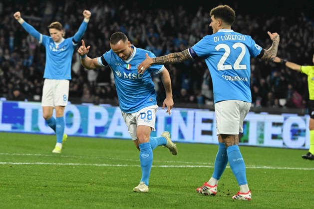 Stanislav Lobotka of SSC Napoli celebrates after scoring goal during the Serie A Enelive match between SSC Napoli vs US Sassuolo Calcio at Diego Armando Maradona Stadium  Copyright: xAgostinoxGemito IPAxSportx xipa-agency.netx xx IPA_70209224 IPA_Agency_IPA70209224
