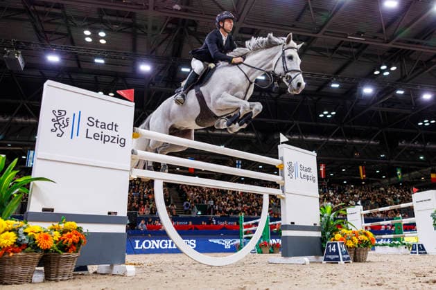 LEIPZIG - Partner Pferd 2026, LEIPZIG - Partner Pferd 2026 GUERDAT Steve (SUI), Is-Minka Championat der Stadt Leipzig Springprfg. mit Stechen, international Höhe: 1.55 m Leipzig, Messe 17. January 2026 - *** LEIPZIG Partner Pferd 2026, LEIPZIG Partner Pferd 2026 GUERDAT Steve SUI , Is Minka Championat der Stadt Leipzig Jumping competition with jump-off, international height 1 55 m Leipzig, Messe 17 January 2026