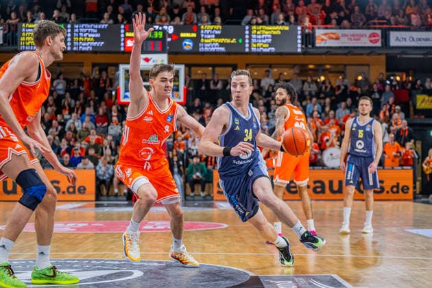 1. Basketball Bundesliga, easyCredit BBL, Saison 2025 2026, Herren, Hauptrunde, 16. Spieltag, 17.01.2026, RASTA Vechta - ALBA Berlin Justin Bean ( 34 - ALBA BERLIN) in Aktion Vechta RASTA Dome Niedersachsen Deutschland