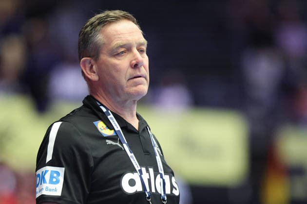 Serbien - Deutschland, EHF Handball EM 2026 Trainer Alfred Gislason (Deutschland). Handball EHF Europameisterschaft, Länderspiel zwischen Serbien und Deutschland am 17. Januar 2026 in Herning (Dänemark)., Herning Dänemark Jyske Bank Boxen