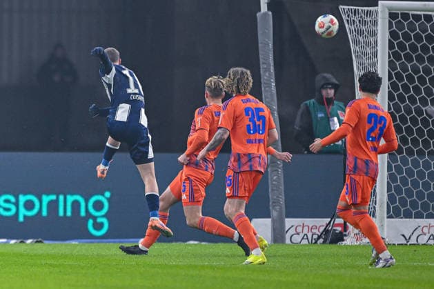 17.01.2026, Fussball, 2. Bundesliga, Saison 2025 2026, 18. Spieltag, Hertha BSC - FC Schalke 04, Torchance MichaÃ«l Cuisance (Hertha BSC) xRHR-FOTO YYx