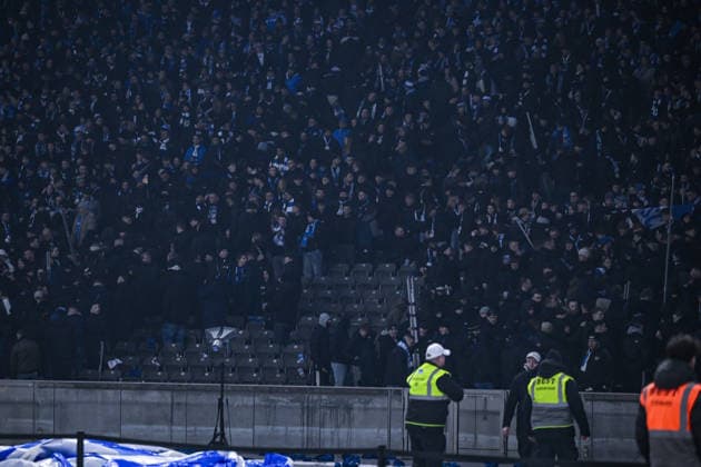 17.01.2026, Fussball, 2. Bundesliga, Saison 2025 2026, 18. Spieltag, Hertha BSC - FC Schalke 04, Hertha Fans stellen support ein, xRHR-FOTO YYx