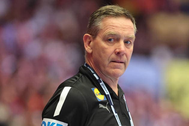 Serbien - Deutschland, EHF Handball EM 2026 Trainer Alfred Gislason (Deutschland). Handball EHF Europameisterschaft, Länderspiel zwischen Serbien und Deutschland am 17. Januar 2026 in Herning (Dänemark)., Herning Dänemark Jyske Bank Boxen