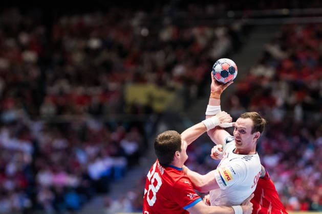 260117 Sander Sagosen of Norge during the EHF European Handball Championship preliminary round match between Norway and Czech Republic on January 17, 2026 in Oslo. bbeng handball handboll handball 2026 ehf european handball championship ehf euro 2026 handball-em handbolls-em norge norway tsjekkia tjeckien czech republic czechia bbauto Copyright: VEGARDxGRoTT BB260117VG027