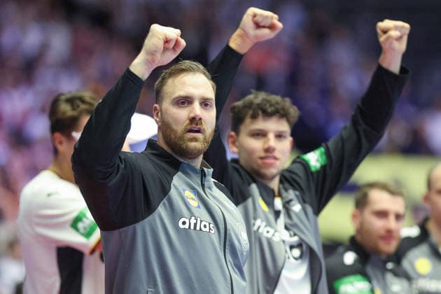 Serbien - Deutschland, EHF Handball EM 2026 Torwart Andreas Wolff (Deutschland, 33). Handball EHF Europameisterschaft, Länderspiel zwischen Serbien und Deutschland am 17. Januar 2026 in Herning (Dänemark)., Herning Dänemark Jyske Bank Boxen