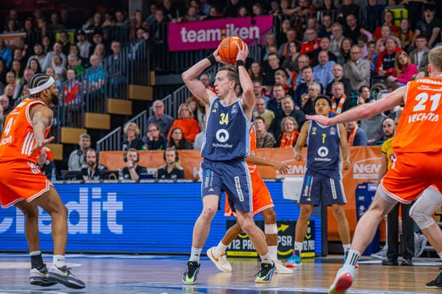 1. Basketball Bundesliga, easyCredit BBL, Saison 2025 2026, Herren, Hauptrunde, 16. Spieltag, 17.01.2026, RASTA Vechta - ALBA Berlin Justin Bean ( 34 - ALBA BERLIN) in Aktion Vechta RASTA Dome Niedersachsen Deutschland