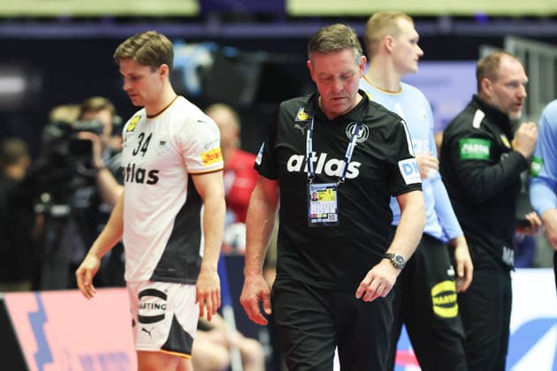 Serbien - Deutschland, EHF Handball EM 2026 Trainer Alfred Gislason (Deutschland). Handball EHF Europameisterschaft, Länderspiel zwischen Serbien und Deutschland am 17. Januar 2026 in Herning (Dänemark)., Herning Dänemark Jyske Bank Boxen