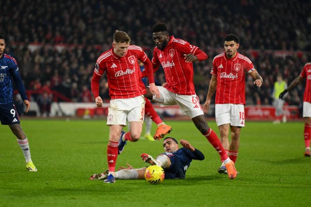 Nottingham Forest v Arsenal - Premier League Ibrahim Sangare of Nottingham Forest is in action during the Premier League match between Nottingham Forest and Arsenal at the City Ground in Nottingham, England, on January 17, 2026. Nottingham Nottinghamshire United Kingdom  Copyright: xMIxNewsx originalFilename:fletcher-nottingh260117_npuzF.jpg