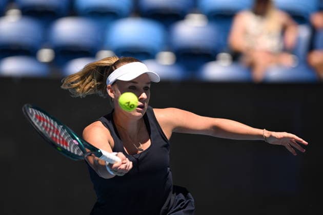 TENNIS AUSTRALIAN OPEN, Anna Blinkova of Russia in action against Talia Gibson of Australia during the Women™s Singles first round match on day 1 of the 2026 Australian Open tennis tournament at Melbourne Park in Melbourne, Sunday, January 18, 2026. ( NO ARCHIVING MELBOURNE VICTORIA AUSTRALIA  Copyright: xLUKASxCOCHx 20260118119668324802