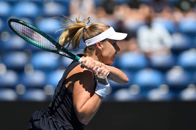 TENNIS AUSTRALIAN OPEN, Anna Blinkova of Russia in action against Talia Gibson of Australia during the Women™s Singles first round match on day 1 of the 2026 Australian Open tennis tournament at Melbourne Park in Melbourne, Sunday, January 18, 2026. ( NO ARCHIVING MELBOURNE VICTORIA AUSTRALIA  Copyright: xLUKASxCOCHx 20260118180828609293