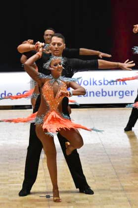 GER; Tanzen, 1. Bundesliga der Lateinformationen 17.01.2025, GER; Tanzen, 1. Bundesliga der Lateinformationen,, Finale, im Bild Residenz Ludwigsburg Team A mit dem Thema Power of Music