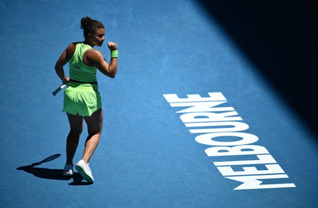 TENNIS AUSTRALIAN OPEN, Jasmine Paolini of Italy reacts during the Women™s 1st round match against Aliaksandra Sasnovich of Belarus on day 1 of the 2026 Australian Open tennis tournament at Melbourne Park in Melbourne, Sunday, January 18, 2026. ( NO ARCHIVING MELBOURNE VICTORIA AUSTRALIA  Copyright: xJOELxCARRETTx 20260118183431780000