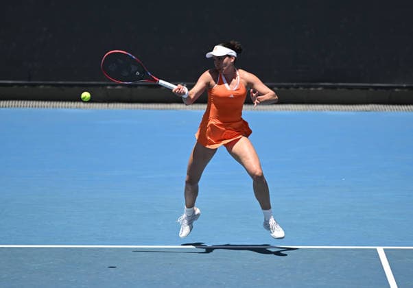 TENNIS AUSTRALIAN OPEN, Elena-Gabriela Ruse of Romania in action during the Women™s 1st round match against Dayana Yastremska of Ukraine on day 1 of the 2026 Australian Open tennis tournament at Melbourne Park in Melbourne, Wednesday, January 14, 2026. ( NO ARCHIVING MELBOURNE VICTORIA AUSTRALIA  Copyright: xLUKASxCOCHx 20260118163625562235