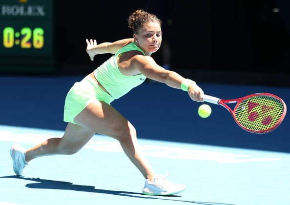 January 18, 2026, Melbourne, Victoria, Australia: JASMINE PAOLINI of Italy during the match against A. Sasnovich in the first round of Australian Open, Melbourne, Australia. Paollini won 6:1, 6:2 Melbourne Australia - ZUMAc278 20260118_zsp_c278_005 Copyright: xMarcinxCholewinskix