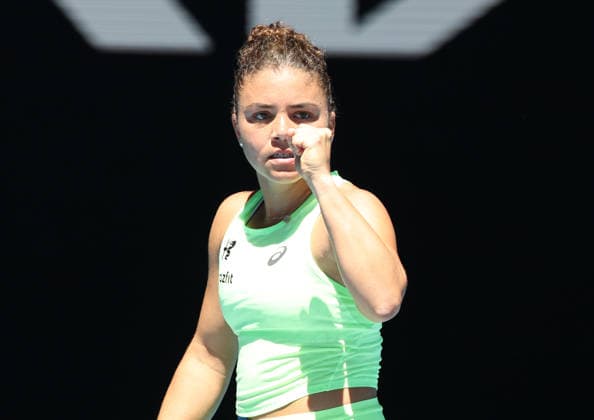 January 18, 2026, Melbourne, Victoria, Australia: JASMINE PAOLINI of Italy during the match against A. Sasnovich in the first round of Australian Open, Melbourne, Australia. Paollini won 6:1, 6:2 Melbourne Australia - ZUMAc278 20260118_zsp_c278_014 Copyright: xMarcinxCholewinskix