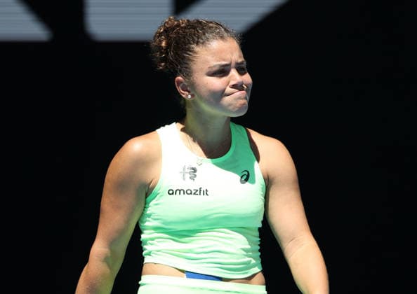 January 18, 2026, Melbourne, Victoria, Australia: JASMINE PAOLINI of Italy during the match against A. Sasnovich in the first round of Australian Open, Melbourne, Australia. Paollini won 6:1, 6:2 Melbourne Australia - ZUMAc278 20260118_zsp_c278_016 Copyright: xMarcinxCholewinskix