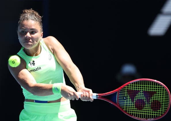 January 18, 2026, Melbourne, Victoria, Australia: JASMINE PAOLINI of Italy during the match against A. Sasnovich in the first round of Australian Open, Melbourne, Australia. Paollini won 6:1, 6:2 Melbourne Australia - ZUMAc278 20260118_zsp_c278_021 Copyright: xMarcinxCholewinskix