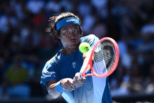 TENNIS AUSTRALIAN OPEN, Zhizhen Zhang of China in action during the Men™s 1st round match against Francisco Cerundolo of Argentina on day 1 of the 2026 Australian Open tennis tournament at Melbourne Park in Melbourne, Sunday, January 18, 2026. ( NO ARCHIVING MELBOURNE VICTORIA AUSTRALIA  Copyright: xJOELxCARRETTx 20260118195267421395