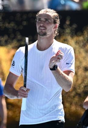 TENNIS AUSTRALIAN OPEN, Alexander Zverev of Germany celebrates after winning the Men™s 1st round match against Gabriel Diallo of Canada on day 1 of the 2026 Australian Open tennis tournament at Melbourne Park in Melbourne, Sunday, January 18, 2026. ( NO ARCHIVING MELBOURNE VICTORIA AUSTRALIA  Copyright: xJOELxCARRETTx 20260118161702025253