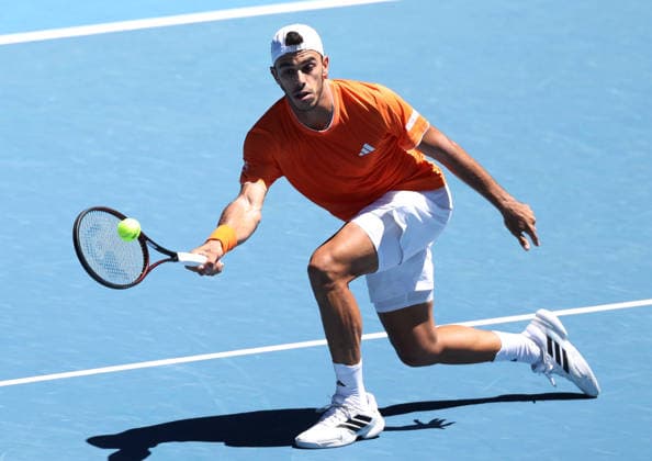 January 18, 2026, Melbourne, Victoria, Australia: FRANCISCO CERUNDOLO of Argentina during the match against Z. Zhang of China in the first round of Australian Open, Melbourne, Australia. Cerundolo won 6:3, 7:6 (7-0), 6:3 Melbourne Australia - ZUMAc278 20260118_zsp_c278_035 Copyright: xMarcinxCholewinskix