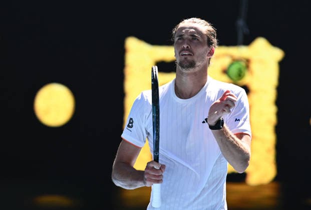 TENNIS AUSTRALIAN OPEN, Alexander Zverev of Germany celebrates after winning the Men™s 1st round match against Gabriel Diallo of Canada on day 1 of the 2026 Australian Open tennis tournament at Melbourne Park in Melbourne, Sunday, January 18, 2026. ( NO ARCHIVING MELBOURNE VICTORIA AUSTRALIA  Copyright: xJOELxCARRETTx 20260118127934400025