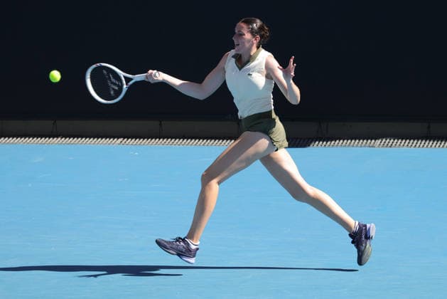 Elsa Jacquemot, FRA, during first round of 2026 Australian Open in Melbourne, 18 01 2026; -