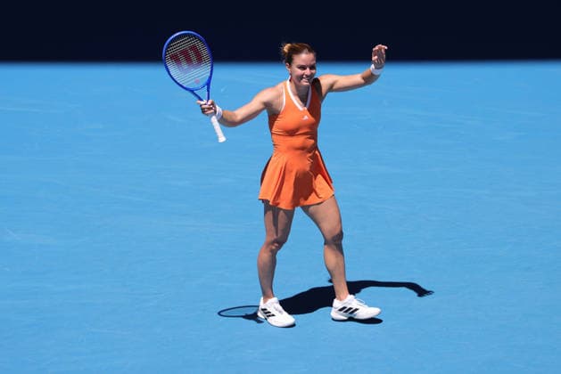 Maria Sakkari, GRE, during first round of 2026 Australian Open in Melbourne, 18 01 2026; -