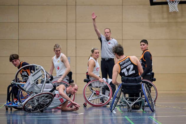 Nürnberg Falcons vs. Hannover United 2, Rollstuhl Basketball, 2. Rollstuhl Basketball Bundesliga, Division A, RBBL2 Div A 25 26, Nürnberg, Sporthalle Berthold-Brecht-Schule, 15 Andre Hopp (Nürnberg Falcons) RBBL2, Nürnberg Falcons vs. Hannover United 2 Nürnberg Sporthalle Berthold-Brecht-Schule Bayern Deutschland