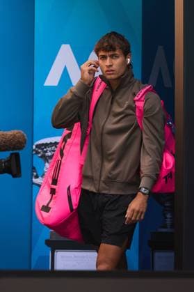 Flavio Cobolli of Italy enters John Cain Arena for his first round match against Arthur Fery of Great Britain Australian Open tennis tournament, Day One, Melbourne Park, Australia - 18 Jan 2026Melbourne Melbourne Park Victoria (VIC) Australia  Copyright: xRachelxBach Shutterstockx 16302999b