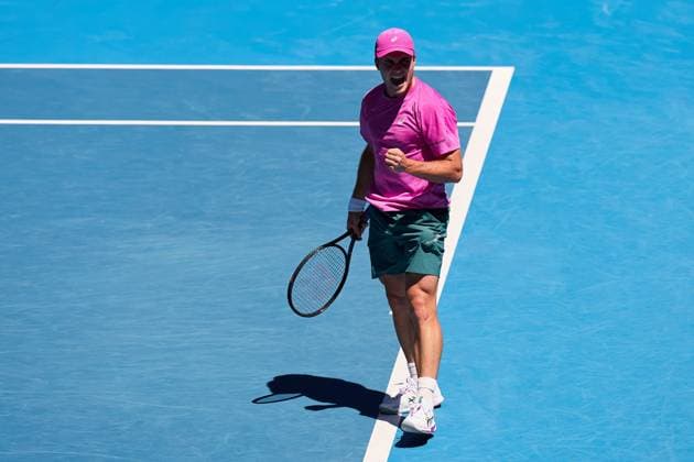 Arthur Fery of Great Britain celebrates during his first round match Australian Open tennis tournament, Day One, Melbourne Park, Australia - 18 Jan 2026Melbourne Melbourne Park Victoria (VIC) Australia  Copyright: xRachelxBach Shutterstockx 16302999p