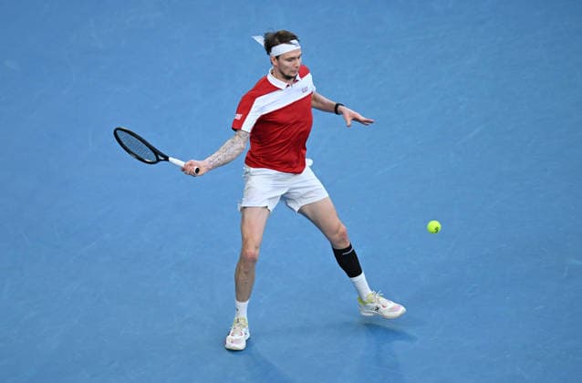 TENNIS AUSTRALIAN OPEN, Alexander Bublik of Kazakhstan in action during the Men™s 1st round match against Jenson Brooksby of USA on day 1 of the 2026 Australian Open tennis tournament at Melbourne Park in Melbourne, Sunday, January 18, 2026. ( NO ARCHIVING MELBOURNE VICTORIA AUSTRALIA  Copyright: xJAMESxROSSx 20260118139887172616