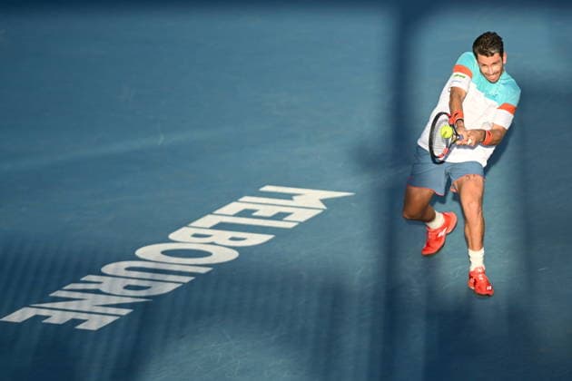 TENNIS AUSTRALIAN OPEN, Cameron Norrie of Great Britain in action against Benjamin Bonzi of France during the Men™s Singles first round match on day 1 of the 2026 Australian Open tennis tournament at Melbourne Park in Melbourne, Sunday, January 18, 2026. ( NO ARCHIVING MELBOURNE VICTORIA AUSTRALIA  Copyright: xLUKASxCOCHx 20260118144997234912