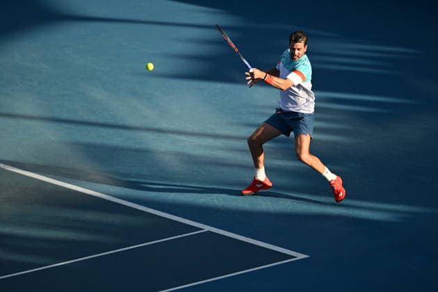 TENNIS AUSTRALIAN OPEN, Cameron Norrie of Great Britain in action against Benjamin Bonzi of France during the Men™s Singles first round match on day 1 of the 2026 Australian Open tennis tournament at Melbourne Park in Melbourne, Sunday, January 18, 2026. ( NO ARCHIVING MELBOURNE VICTORIA AUSTRALIA  Copyright: xLUKASxCOCHx 20260118130386715979