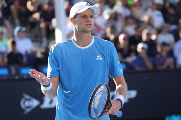 Yannick Hanfmann, GER, during first round of 2026 Australian Open in Melbourne, 18 01 2026; -