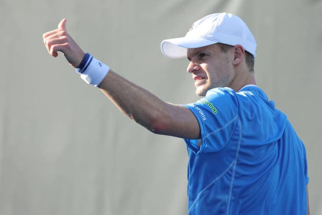 Yannick Hanfmann, GER, during first round of 2026 Australian Open in Melbourne, 18 01 2026; -