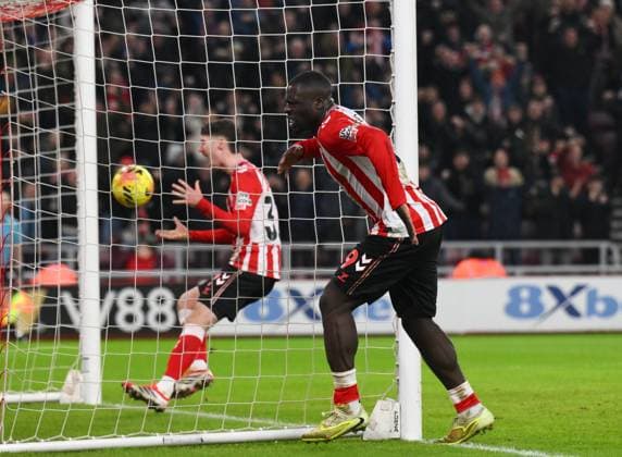 Brian Brobbey of Sunderland celebrates scoring their second goal Sunderland v Crystal Palace, Premier League, Football, Stadium of Light, Sunderland, UK - 17 Jan 2026Sunderland Stadium of Light United Kingdom EDITORIAL USE ONLY No use with unauthorised audio, video, data, fixture lists, club league logos or live services. Online in-match use limited to 120 images, no video emulation. No use in betting, games or single club league player publications. Copyright: xRichardxLee Shutterstockx 16348128cz
