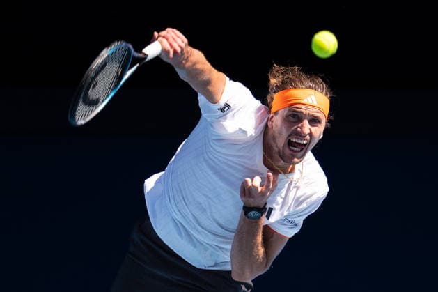 January 18, 2026, Melbourne, Australia: 3rd seed ALEXANDER ZVEREV of Germany in action against Gabriel Diallo of Canada on Rod Laver Arena in a Men s Singles 1st round match on day 1 of the 2025 Australian Open in Melbourne. Zverev won 6-7 (1-7) 6-1 6-4 6-2. Melbourne Australia - ZUMAc04_ 20260118_faf_c04_002 Copyright: xSydneyxLowx