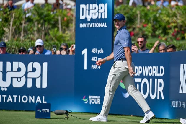 Dubai Invitational 2026 DUBAI, UNITED ARAB EMIRATES - JANUARY 18: Northern Irish professional golfer Rory McIlroy competes at the Dubai Invitational 2026 at Dubai Creek Resort on January 18, 2026 in Dubai, United Arab Emirates. Waleed Zein Anadolu Dubai United Arab Emirates. Editorial use only. Please get in touch for any other usage.  Copyright: x2026xAnadoluxWaleedxZeinx