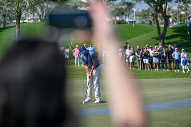 Dubai Invitational 2026 DUBAI, UNITED ARAB EMIRATES - JANUARY 18: Northern Irish professional golfer Rory McIlroy competes at the Dubai Invitational 2026 at Dubai Creek Resort on January 18, 2026 in Dubai, United Arab Emirates. Waleed Zein Anadolu Dubai United Arab Emirates. Editorial use only. Please get in touch for any other usage.  Copyright: x2026xAnadoluxWaleedxZeinx