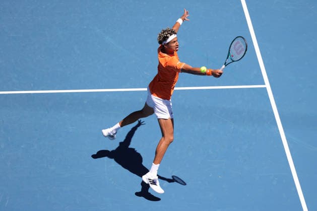Gabriel Diallo, CAN, during first round of 2026 Australian Open in Melbourne, 18 01 2026; -