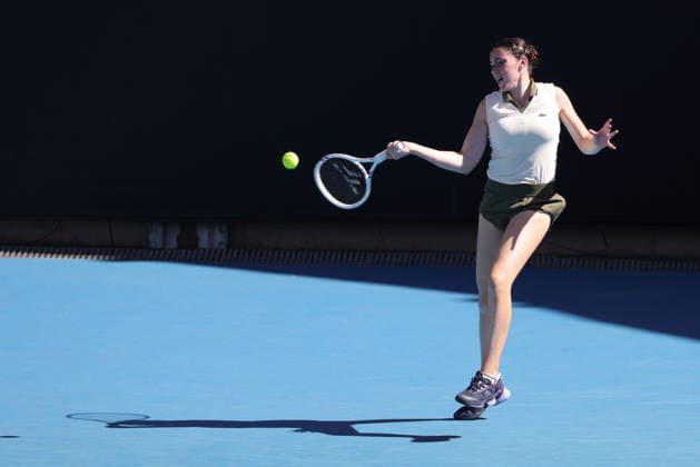 Elsa Jacquemot, FRA, during first round of 2026 Australian Open in Melbourne, 18 01 2026; -